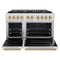 Autograph Edition 48 In. 6.7 Cu. Ft. Classic Gas Range With 8 Burner Duopro™ Cooktop And Dual Ovens In Satin Stainless Steel And Champagne Bronze Accents