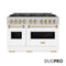 Autograph Edition 48 In. 6.7 Cu. Ft. Classic Gas Range With 8 Burner Duopro™ Cooktop And Dual Ovens In Satin Stainless Steel With White Matte Doors And Champagne Bronze Accents