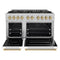 Autograph Edition 48 In. 6.7 Cu. Ft. Classic Gas Range With 8 Burner Duopro™ Cooktop And Dual Ovens In Satin Stainless Steel With White Matte Doors And Champagne Bronze Accents