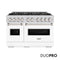 48 In. 6.7 Cu. Ft. Classic Gas Range With 8 Burner Duopro™ Cooktop And Dual Ovens With White Matte Doors