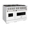 48 In. 6.7 Cu. Ft. Classic Gas Range With 8 Burner Duopro™ Cooktop And Dual Ovens With White Matte Doors