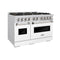 48 In. 6.7 Cu. Ft. Classic Gas Range With 8 Burner Duopro™ Cooktop And Dual Ovens With White Matte Doors