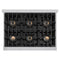 Autograph Edition 36 In. 5.2 Cu. Ft. Classic Gas Range With 6 Burner Duopro™ Cooktop And Convection Gas Oven In Stainless Steel And Champagne Bronze Accents