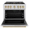 Autograph Edition 36 In. 5.2 Cu. Ft. Classic Gas Range With 6 Burner Duopro™ Cooktop And Convection Gas Oven In Stainless Steel And Champagne Bronze Accents