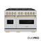 Autograph Edition 48 In. 6.7 Cu. Ft. Classic Gas Range With 8 Burner Duopro™ Cooktop And Dual Ovens In Stainless Steel And Champagne Bronze Accents