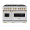 Autograph Edition 48 In. 6.7 Cu. Ft. Classic Gas Range With 8 Burner Duopro™ Cooktop And Dual Ovens In Stainless Steel And Champagne Bronze Accents