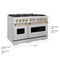 Autograph Edition 48 In. 6.7 Cu. Ft. Classic Gas Range With 8 Burner Duopro™ Cooktop And Dual Ovens In Stainless Steel And Champagne Bronze Accents