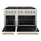 Autograph Edition 48 In. 6.7 Cu. Ft. Classic Gas Range With 8 Burner Duopro™ Cooktop And Dual Ovens With White Matte Doors And Champagne Bronze Accents