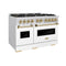 Autograph Edition 48 In. 6.7 Cu. Ft. Classic Gas Range With 8 Burner Duopro™ Cooktop And Dual Ovens With White Matte Doors And Champagne Bronze Accents