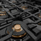 Autograph Edition 36 In. Classic Gas Rangetop With 6 Burner Duopro™ Cooktop In Black Stainless Steel And Champagne Bronze Accents