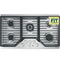 36" Built-In Tri-Ring Gas Cooktop with 5 Burners and Included Extra-Large Integrated Griddle