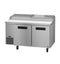 Refrigerator, Two Section Pizza Prep Table, Stainless Doors