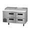 Refrigerator, Two Section Pizza Prep Table, Stainless Drawers