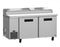 Refrigerator, Two Section Pizza Prep Table, Stainless Doors