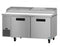 Refrigerator, Two Section Pizza Prep Table, Stainless Doors