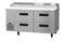 Refrigerator, Two Section Pizza Prep Table, Stainless Drawers