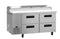 Refrigerator, Two Section Pizza Prep Table, Stainless Drawers