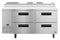 Refrigerator, Two Section Pizza Prep Table, Stainless Drawers