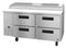 Refrigerator, Two Section Pizza Prep Table, Stainless Drawers
