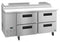 Refrigerator, Two Section Pizza Prep Table, Stainless Drawers