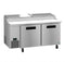 Refrigerator, Two Section Pizza Prep Table, Stainless Doors