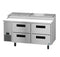 Refrigerator, Two Section Pizza Prep Table, Stainless Drawers