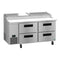 Refrigerator, Two Section Pizza Prep Table, Stainless Drawers