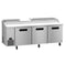 Refrigerator, Three Section Pizza Prep Table, Stainless Doors