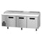 Refrigerator, Three Section Pizza Prep Table, Stainless Doors
