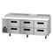 Refrigerator, Three Section Pizza Prep Table, Stainless Drawers