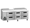 Refrigerator, Three Section Pizza Prep Table, Stainless Drawers