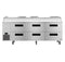 Refrigerator, Three Section Pizza Prep Table, Stainless Drawers