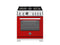 30 inch Dual Fuel Range, 4 Brass Burners, Electric Self-Clean Oven