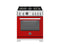 30 inch Dual Fuel Range, 4 Brass Burners, Electric Self-Clean Oven