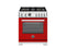 30 inch Dual Fuel Range, 4 Brass Burners, Electric Self-Clean Oven