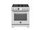 30 inch Dual Fuel Range, 4 Brass Burners, Electric Self-Clean Oven