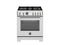 30 inch Dual Fuel Range, 4 Brass Burners, Electric Self-Clean Oven
