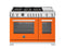 48 inch Dual Fuel Range, 6 Brass Burners and Griddle, Electric Self-Clean Oven