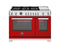 48 inch Dual Fuel Range, 6 Brass Burners and Griddle, Electric Self-Clean Oven
