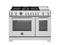48 inch Dual Fuel Range, 6 Brass Burners and Griddle, Electric Self-Clean Oven