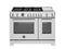 48 inch Dual Fuel Range, 6 Brass Burners and Griddle, Electric Self-Clean Oven