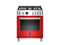 BERTAZZONI PROF304DFSROT 30" Professional Series range - Electric self clean oven - 4 brass burners Red