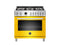 BERTAZZONI PROF366DFSGIT 36" Professional Series range - Electric self clean oven - 6 brass burners Yellow