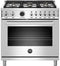 36 inch Dual Fuel Range, 6 Brass Burner, Electric Self-Clean Oven