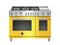 BERTAZZONI PROF486GGASGIT 48" Professional Series range - Gas Oven - 6 brass burners + griddle Yellow