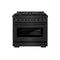 36 In. 5.2 Cu. Ft. Paramount Dual Fuel Range With 6 Burner Duopro™ Cooktop And Electric Convection Oven In Black Stainless Steel