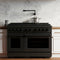 48 In. 6.7 Cu. Ft. Paramount Dual Fuel Range With 8 Burner Duopro™ Cooktop And Dual Ovens In Black Stainless Steel