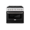 36 In. 5.2 Cu. Ft. Paramount Dual Fuel Range With 6 Burner Duopro™ Cooktop And Electric Convection Oven With Black Matte Door