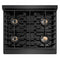 30 In. 4.2 Cu. Ft. Paramount Dual Fuel Range With 4 Burner Duopro™ Cooktop And Electric Convection Oven In Black Satin Stainless Steel
