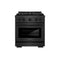 30 In. 4.2 Cu. Ft. Paramount Dual Fuel Range With 4 Burner Duopro™ Cooktop And Electric Convection Oven In Black Satin Stainless Steel